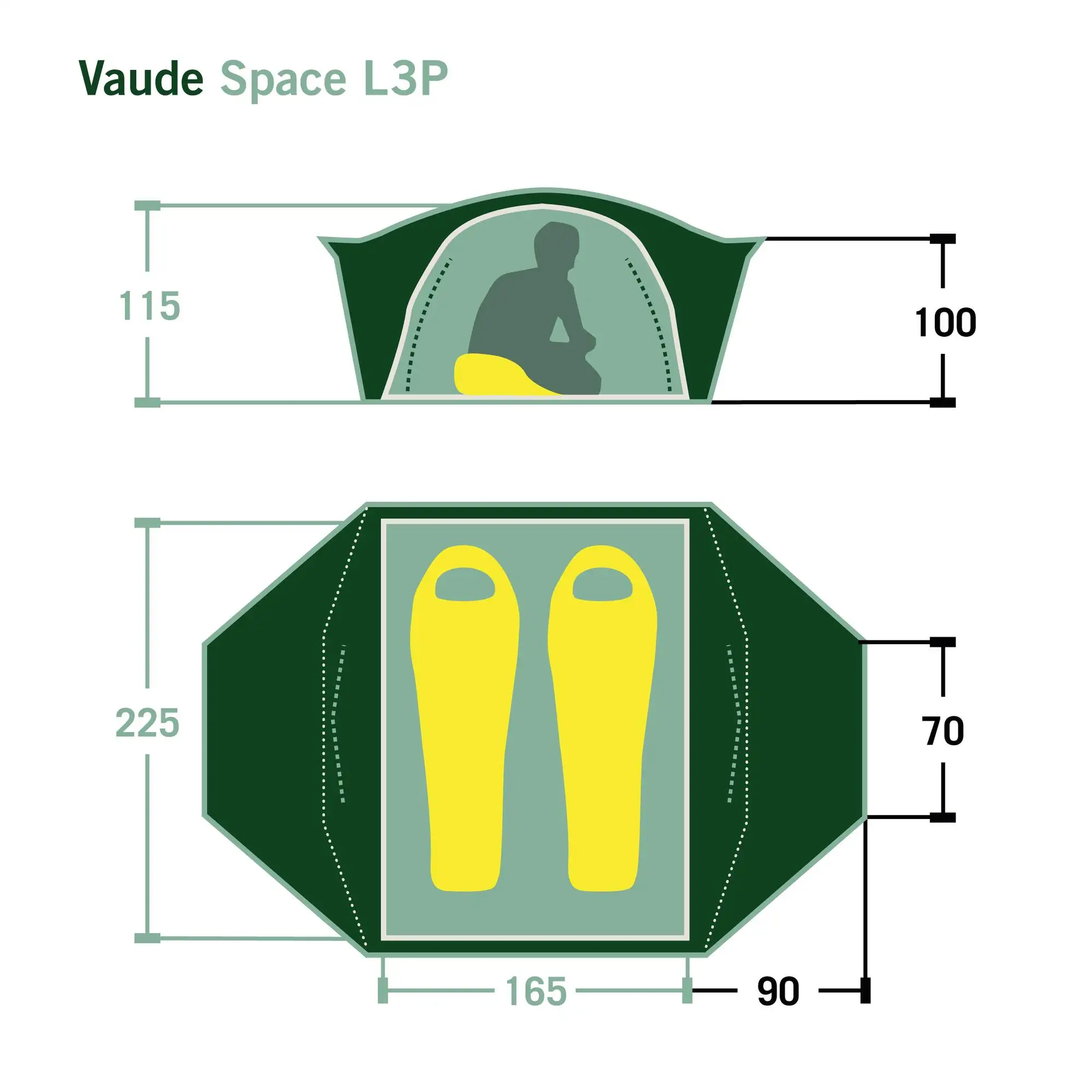 VAUDE SPACE L 3P - Kuppelzelt – Bild 2